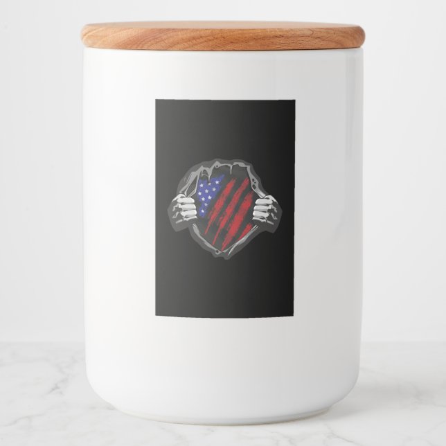 Étiquette Pour Bocaux Drapeau superhero USA (Devant)