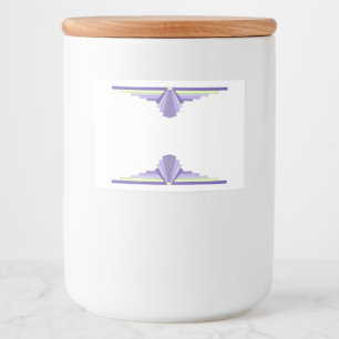 Étiquette Pour Bocaux Elément Art déco en violet & jaune