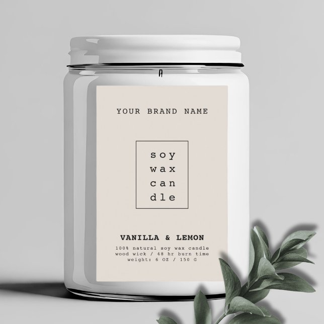 Étiquette Pour Bocaux Emballage de bougie de cosmétiques neutre moderne (Créateur téléchargé)