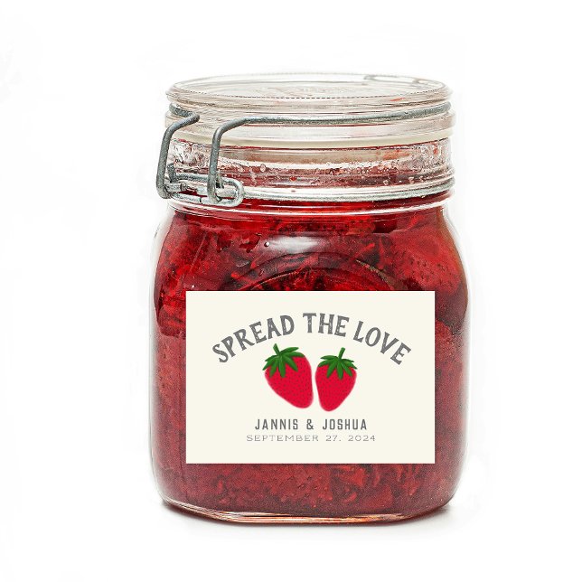 Étiquette Pour Bocaux Étendre l'amour fraise confiture Couple Faveur (Créateur téléchargé)