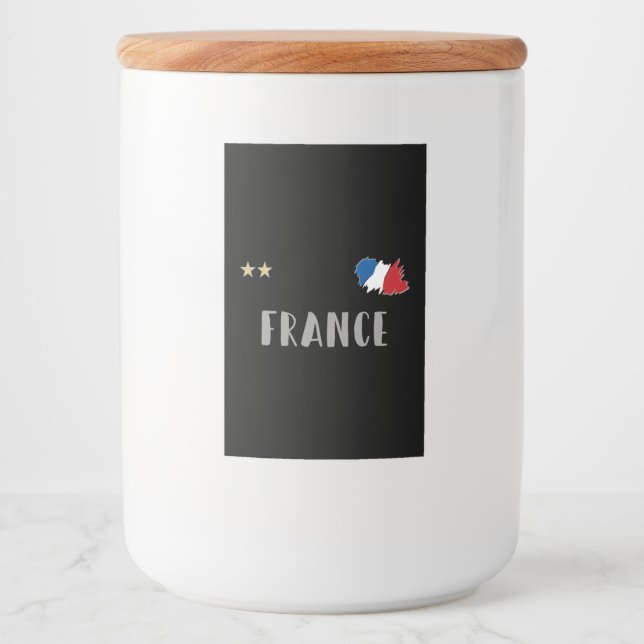 Étiquette Pour Bocaux Fan de football France Chemise Française (Devant)