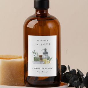 Étiquette Pour Bocaux Fête des mariées "Lathered in Love" Savon Favorise