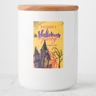Étiquette Pour Bocaux Fête d'Halloween Abstraite et colorée