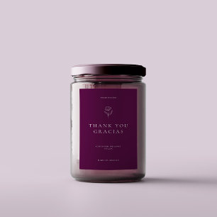 Étiquette Pour Bocaux Fleur de remerciement moderne minimaliste violet