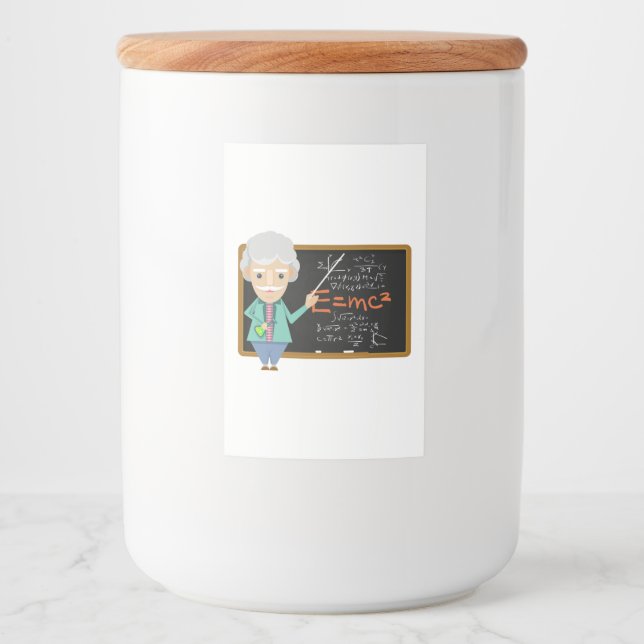 Étiquette Pour Bocaux Formule EMC2 du professeur de sciences (Devant)