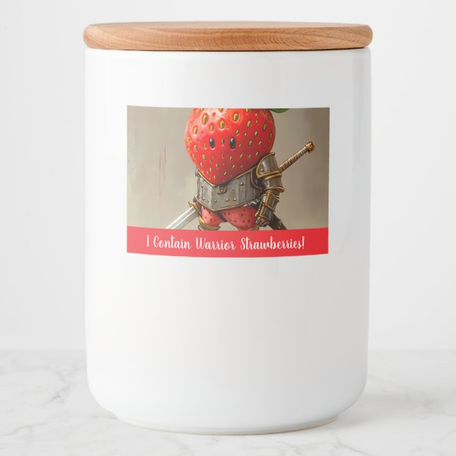 Étiquette Pour Bocaux Guerrier de fraises (Devant)