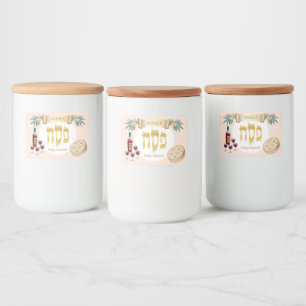 Étiquette Pour Bocaux Happy Passover Holiday Kosher Pesach Seder