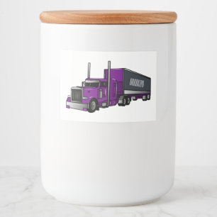 Étiquette Pour Bocaux Illustration de camion semi-remorque