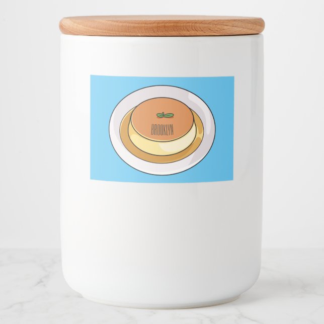 Étiquette Pour Bocaux Illustration de caramel de crème (Devant)