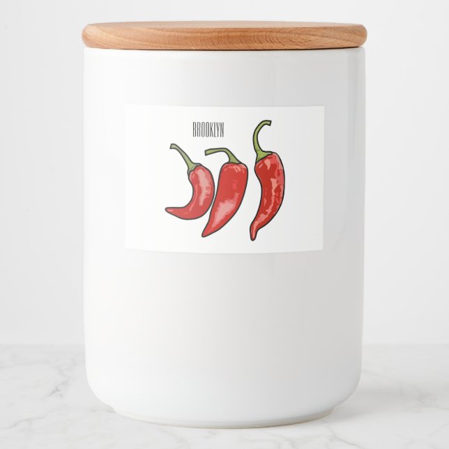 Étiquette Pour Bocaux Illustration de chili (Devant)