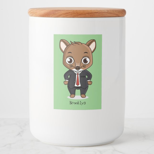 Étiquette Pour Bocaux Illustration de dessin animé de rat mignon (Devant)