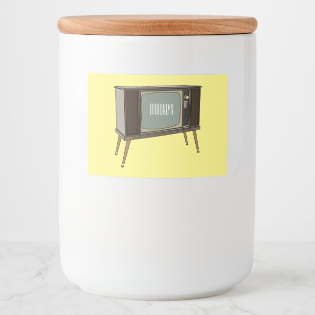 Étiquette Pour Bocaux Illustration de dessin télévisé (Devant)