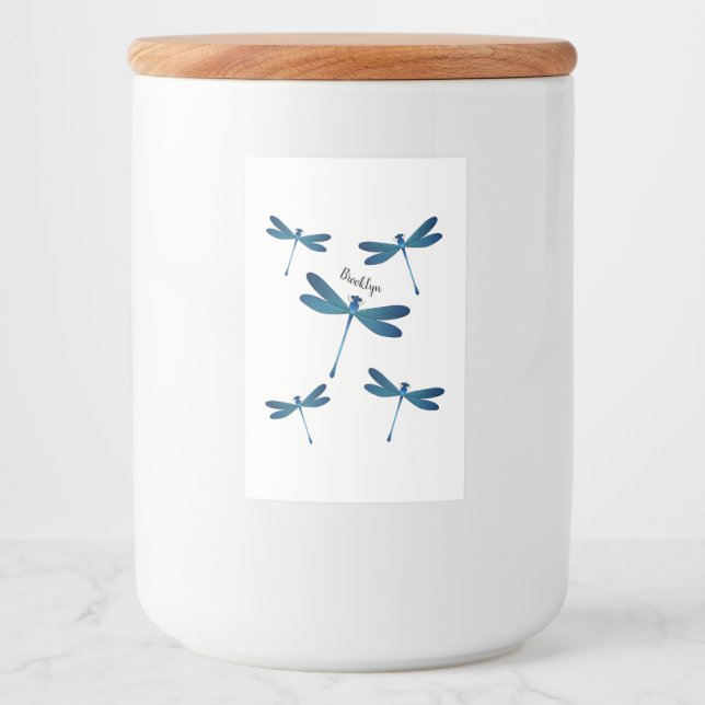 Étiquette Pour Bocaux Illustration de dragonfly (Devant)