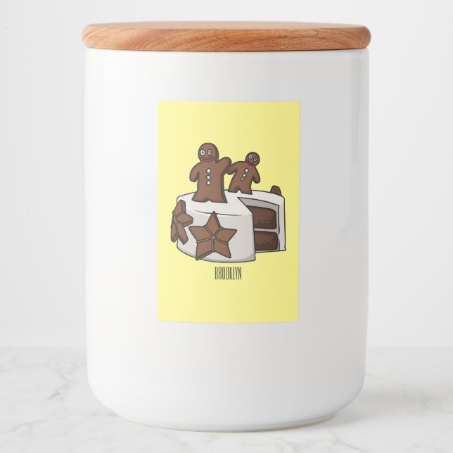 Étiquette Pour Bocaux Illustration de gâteau de pain d'épices (Devant)