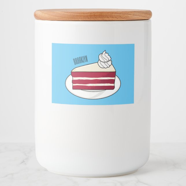 Étiquette Pour Bocaux Illustration de gâteau en velours rouge (Devant)