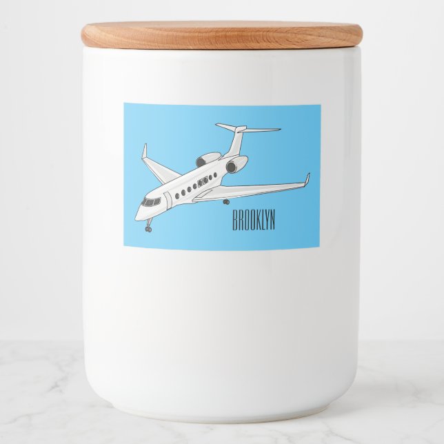 Étiquette Pour Bocaux Illustration de jet privé (Devant)