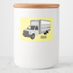 Étiquette Pour Bocaux Illustration de la caricature du camion-boîte