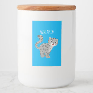 Étiquette Pour Bocaux Illustration de mignon léopard des neiges