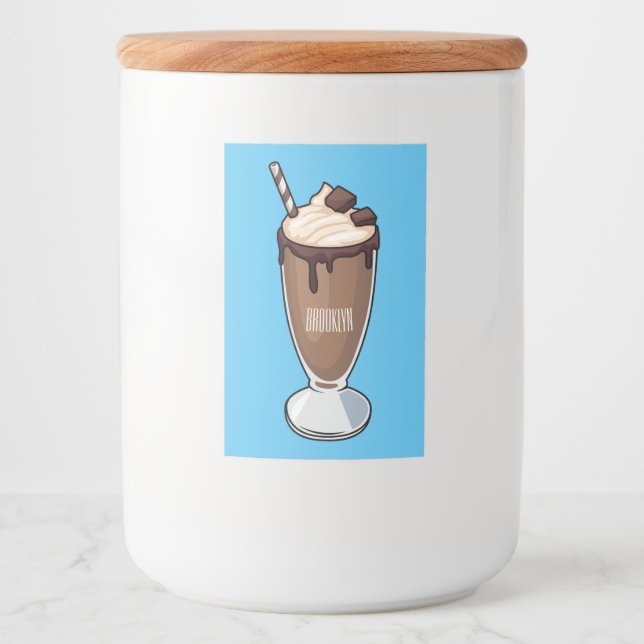 Étiquette Pour Bocaux Illustration de milk-shake au chocolat (Devant)