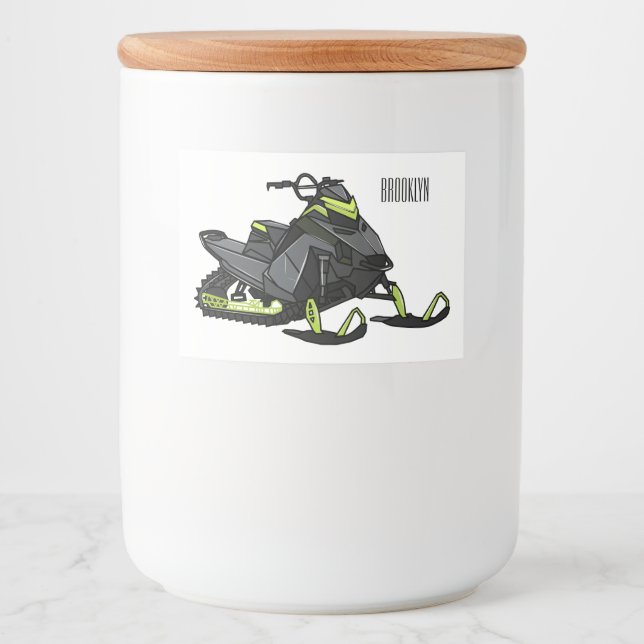 Étiquette Pour Bocaux Illustration de motoneige (Devant)