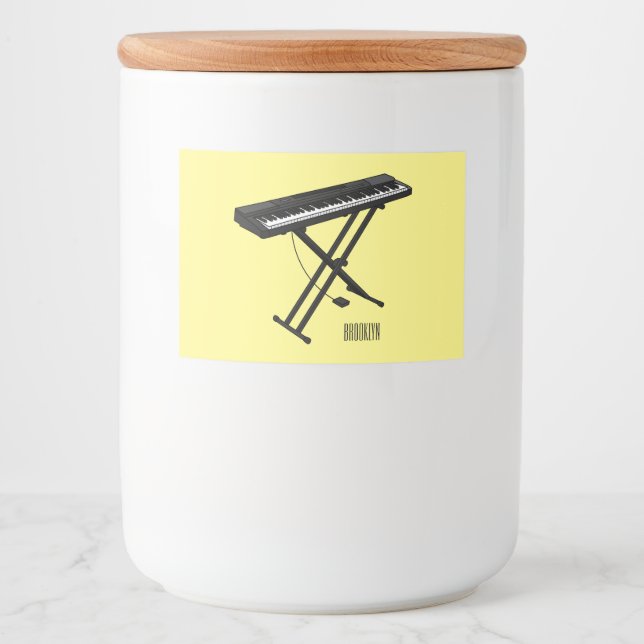 Étiquette Pour Bocaux Illustration de piano clavier (Devant)