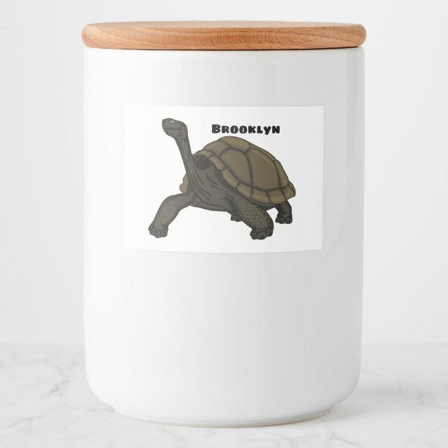 Étiquette Pour Bocaux Illustration de tortue terrestre des Galapagos (Devant)
