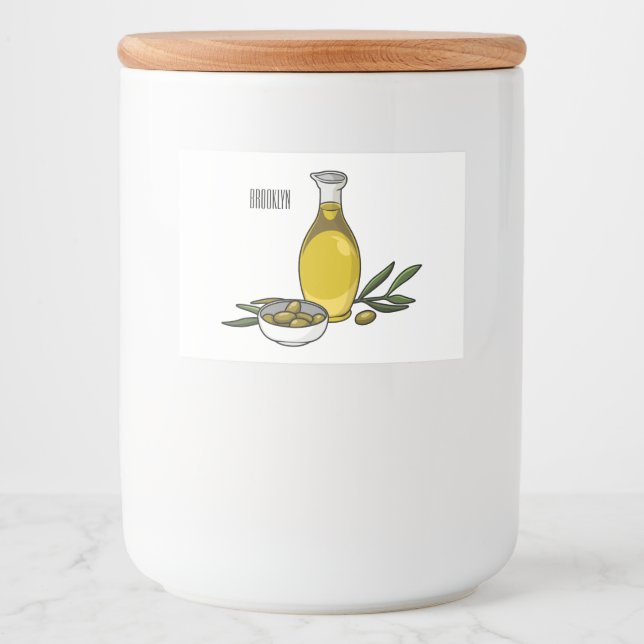 Étiquette Pour Bocaux Illustration d'huile d'olive (Devant)