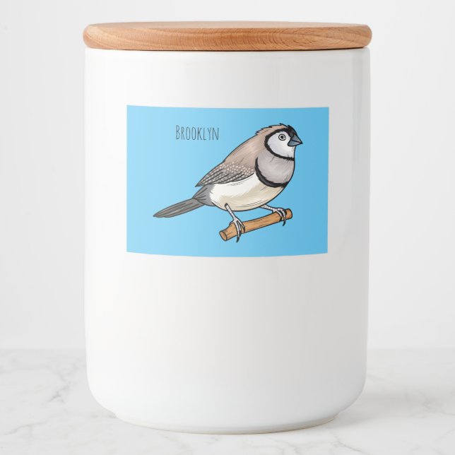 Étiquette Pour Bocaux Illustration d'oiseau à deux barreaux (Devant)