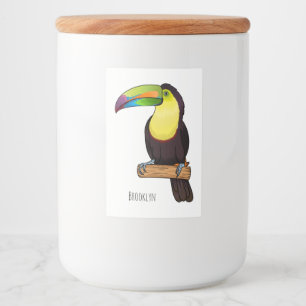 Étiquette Pour Bocaux Illustration d'oiseau toucain à bec de Keel