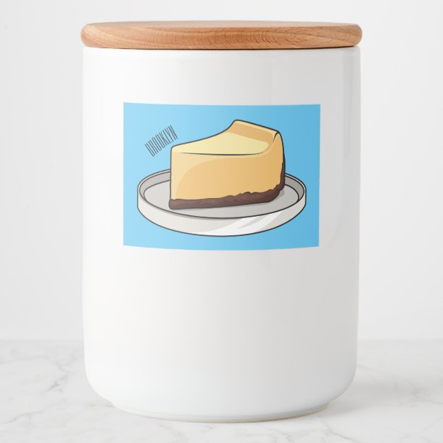 Étiquette Pour Bocaux Illustration du dessin animé Cheesecake (Devant)