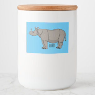 Étiquette Pour Bocaux Illustration du rhinocéros de Javan