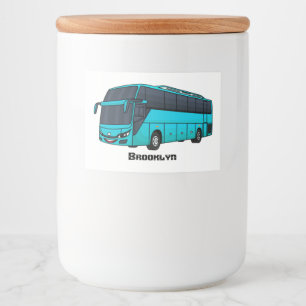 Étiquette Pour Bocaux Illustration d'un autobus à passagers moderne