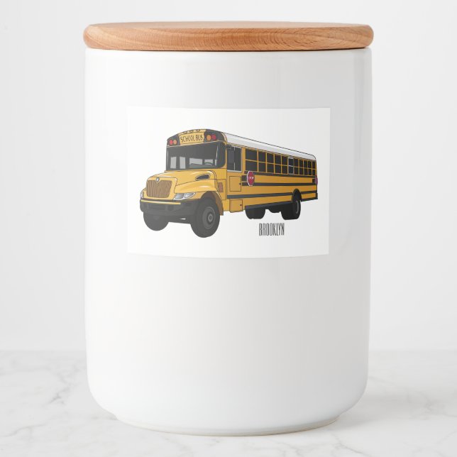 Étiquette Pour Bocaux Illustration d'un autobus scolaire (Devant)
