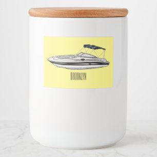 Étiquette Pour Bocaux Illustration d'un bateau à moteur