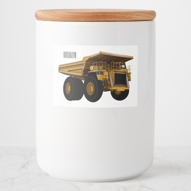 Étiquette Pour Bocaux Illustration d'un camion à grande échelle (Devant)