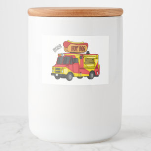Étiquette Pour Bocaux Illustration d'un camion de nourriture pour chien 