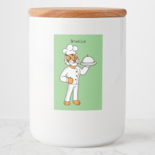 Étiquette Pour Bocaux Illustration d'un chef tigre drôle et mignon