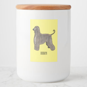 Étiquette Pour Bocaux Illustration d'un chien hound afghan