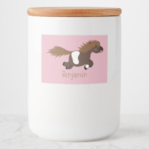 Étiquette Pour Bocaux Illustration d'un poney de Shetland mignon