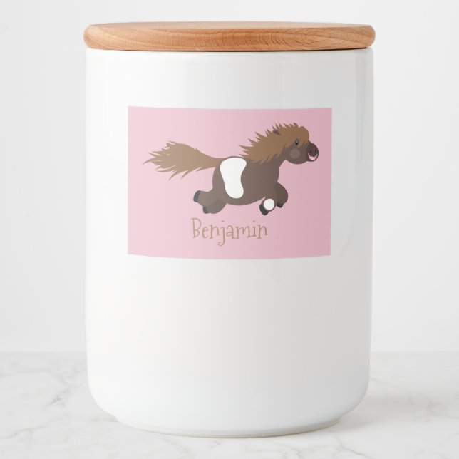 Étiquette Pour Bocaux Illustration d'un poney de Shetland mignon (Devant)