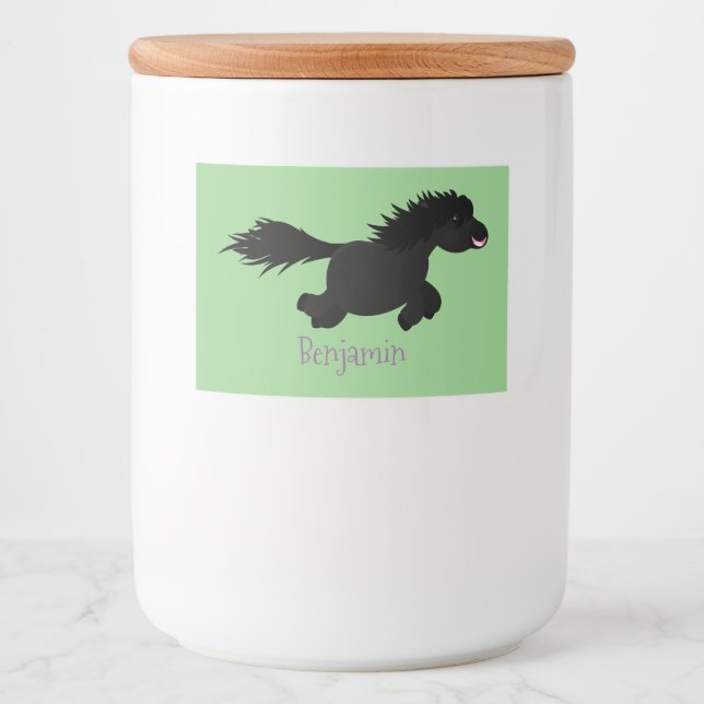 Étiquette Pour Bocaux Illustration d'un poney de Shetland mignon (Devant)
