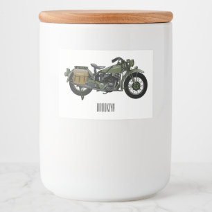Étiquette Pour Bocaux Illustration d'une moto de croiseur militaire