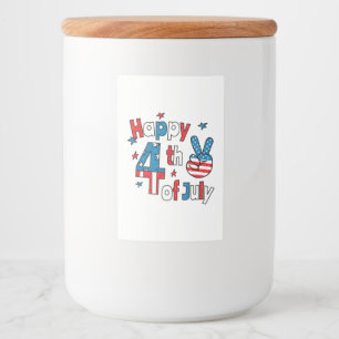Étiquette Pour Bocaux Joyeux Jour de l'Indépendance 4 juillet