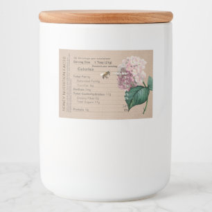 Étiquette Pour Bocaux KRAFT Honey valeur nutritive avec fleur et abeille
