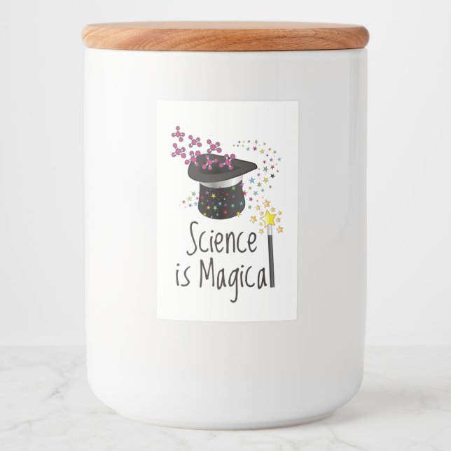 Étiquette Pour Bocaux La science est magique (Devant)