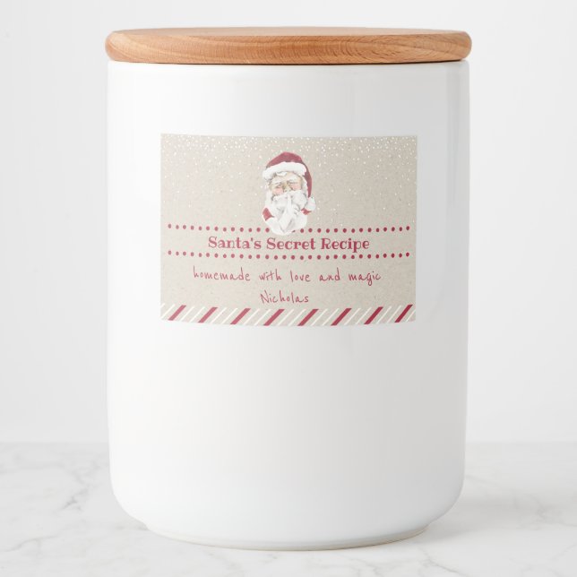 Étiquette Pour Bocaux Le traitement maison de père Noël (Devant)