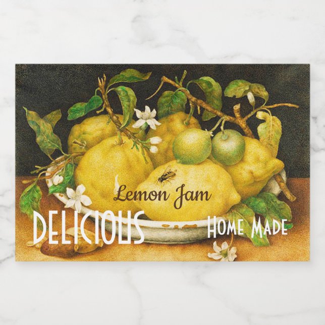 ÉTIQUETTE POUR BOCAUX LEMONS FLEURS JAM DE LÉMON PRÉSERVE LES CANNETS (Étiquettes simples)