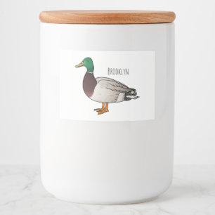 Étiquette Pour Bocaux Mallard duck cartoon illustration 