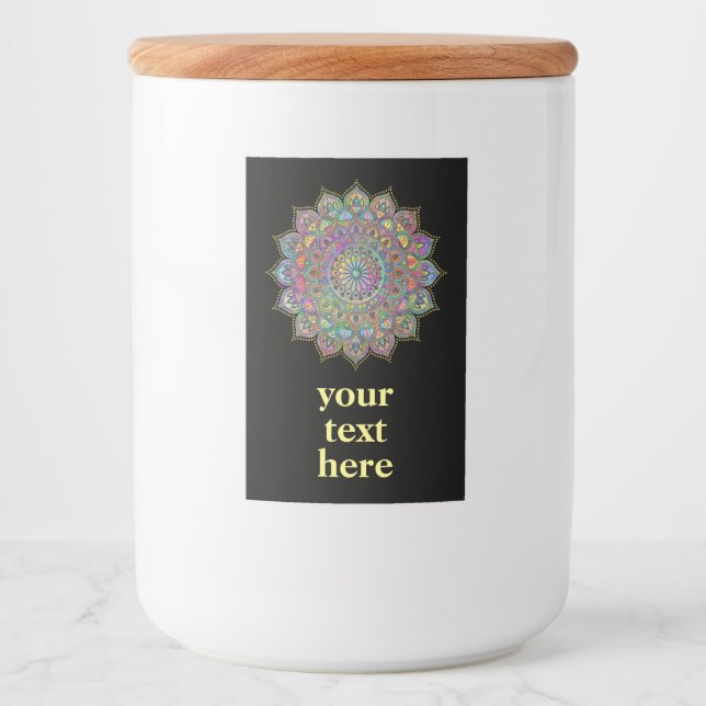 Étiquette Pour Bocaux Mandala Inde Style 1 (Devant)