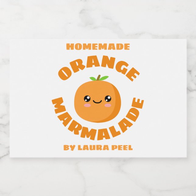 Étiquette Pour Bocaux Marmalade orange artisanale (Étiquettes simples)